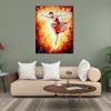 Figuur Canvas Art Flaming Dance Mooie Moden vrouw Handgemaakt schilderij voor modern thuiskantoor