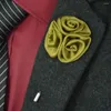 Decorative Flowers Men Lapel Flower Pin Brooches For Suits Multi Color Wedding Corsage Jacket Handmade Jewelry