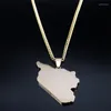 Pendant Necklaces Hip Hop Syria Country Map Necklace For Women Men Gold Color Stainless Steel Cuban Chain Punk Jewelry NXH590S05