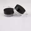 Storage Bottles Empty 20g Loose Powder Container With Sifter Black Clear Cosmetic Refillable Jar Puff 20 Pcs/lot