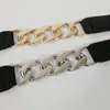 Inne modne akcesoria Złoty łańcuch Elastyczne srebrne metalowe pasy talii dla kobiet Ceinture femme stretch cummerbunds damskie płaszcz ketting riem tal