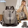 wholesale ladies shoulder bag 3 elegant double zipper pocket fashion handbag street popular thick leather printed messenger bags anti-theft leisure backpack 2768