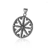 Pendant Necklaces Buddhist Amulet Dharma Wheel Necklace Men Stainless Steel Jewelry