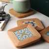 Masa paspasları ahşap termal yalıtım bardak altlıkları pastoral retro placemats seramik dekoratif