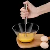 Egg Whisk Stainless Steel Long Handle Egg Beater Hand Push Blender Wisking Tool Cooking, Blending, Beating Stirring Milk Frother Mixer Stirrer W0041