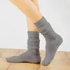 Chaussettes longues pour femmes - Chaussettes chaudes en coton tricoté léger pour adolescentes toutes saisons