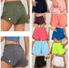 Designers de shorts de yoga femininos com bolso com zíper, cintura alta, secagem rápida, limão, feminino, curto, estilo solto, respirável, academia, qualidade