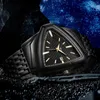 Armbanduhrenschuhen Herren Uhren Dreieck Design Persönlichkeit Männer Top Fashion Edelstahl Goldene Armbanduhr Männliche Quarz Uhr