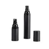 Pusty czarny matowy plastik jako butelki pompy sprayowej Airless 15 ml 30 ml 50 ml dozownik dla kosmetycznych płynów/balsamów sqefs