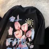 100% coton rose tulipe fleur peinture à l'huile Vintage t-shirts Kawaii femmes filles haute rue dames hauts été surdimensionné