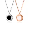 Hänge halsband 2023 koreansk version mode romerska siffror Dänta halsband svart vit färg akryl för kvinnor smycken gåva