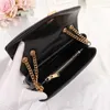 Evening Bags 2023 Luxury Handbag Shoulder Bag Brand LOULOU YShaped Designer Seam Leather Ladies Metal Chain Black Clamshell Messenger Chain Bags Box Who J230615