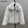 Femmes 'Mélanges Casaco De Pele Hiver Épais Chaud Fourrure Veste pour Femmes Vrai Cardigan Moelleux Réversible À Manches Longues Bulle Vestes S4829 230615