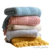 Blankets Inyahome Nordic Blanket with Tassel Beige Grey Throw Blanket for Bed Sofa Home Textile Fashion Cape Knitted Blankets on the Bed R230615