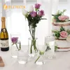 Vases Vases Verbe Vase Vase Hurricane Bougeoir Clear 3 Tailles différentes Vases transparents pour les centres de mariage Fleur de verre V