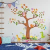 Mural de pájaro de árbol grande para habitación de niños, pegatina de pared de animales de dibujos animados, autoadhesiva, decoración de jardín de infantes, pegatinas de pared, regalo para niños