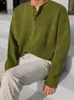 Suéteres masculinos IEFB coreano com decote em V solto tops soltos na moda outono meio botão Kintwear roupas vintage para homens 9Y4568 230615
