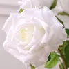 Dekorativa blommor hand känns fuktgivande vit ros konstgjord blommor gren bröllop bord vas hem blommor arrangemang deco