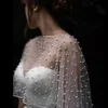 Foulards 2022 Accessoires De Mariage Bolero Cape De Mariée Perles Cape Court Devant Long Dos Femmes Wrap Soirée Châle36213392639