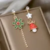 Oorknopjes Kerst Sneeuwvlok Bel Voor Vrouwen Meisjes Kerstboom Herten Strik Sok Ster Kwastje Dangle Sieraden Gift