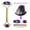 Full Body Massager Gouache Amethyst Natural Stone Massager Jade Roller Gua Sha Set SPA Acupuncture Scraping Crystal Gouache Scraper For Face 230614