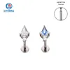 Labret Lip Piercing Jewelry ASTM 36 Internally Threaded Rhombus Shaped Zircon Ring Earrings Helix Stud Body 230614