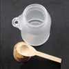 Frosted ABS Bath Salt Shaker Seal Refillable Mask Bottles with Wood Spoon & Soft Cork 100ml 200ml 300ml Laqtq