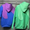 Heren Hoodies Mannen ERL Vintage Swirl Paars Groen Hoodie Mannen Vrouwen 1:1 Kwaliteit Patchwork Fleece Sweatshirts Trui