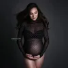 Maternity Tops Tees Maternity Pography Props Bodysuit Sexy Perspective Elastic Mesh Lace Jumpsuit Po Shoot Pography Clothing For Women 230614