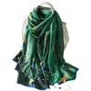スカーフ2023春の夏スタイルファッションエレガントなシルクソフトプリントスカーフ女性温暖化太陽に耐えるショールシフォンヒジャーブ
