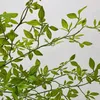 Garden Decorations Artificial Plant Leaves Bunche Nandina Domestica Faux Greenery Branches Stems Leaves Spray Silk Plants Branches for Vases Floral 230614