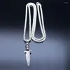 Collane con ciondolo Goth Dagger Knife Collana Acciaio inossidabile Donna/Uomo Colore argento Punk Kpop Spada Gioielli gotici Chaine Homme