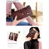 Wallets Leather Women Wallet Zipper Replacement Coin Pocket Solid Color Rectangular Cash Compartment Purse Birthday Gift Wine Red