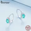 Hoop Huggie 925 Sterling Silver Blue-green Dewdrop Ear Buckles for Women Birthday Gift Pave Setting CZ Fine Jewelry BSE783 230614