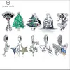 925 argent pour pandora charms bijoux perles DIY Pendentif femmes Bracelets perles Couleur Arbre De Noël