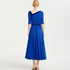 Podiumkleding Blauw Standaard Ballroomjurk Tangokostuums Dansjurken Rood Flamenco Wals Zwart