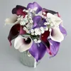 Fleurs décoratives bouquet de mariage pour mariée demoiselle d'honneur calla-lis fleur artificielle lancer nuptiale douche cérémonie anniversaire