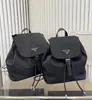 Designer Nylon Backpack For Women And Men Handbags Purses Black Shoulder Bag Chain Belt Satchel Triangle Brand Rucksack Classic School Bag Totes Travel Duffle 2431