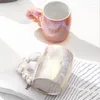 Tazze Bella perla bianco rosa arancione viola ceramica caffè creativo tazze da tè grande tazza da latte regalo di compleanno bicchieri da cucina