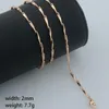 Kedjor 2mm Women Girls 585 Gold Color Stick Seeds Formed Pendant Necklace Link Chain