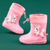 Buty Dzieci Buty deszczowe dla dziewcząt gumowe podeszerze Eva Rabbit Boots Elastic Belt Platforma Buty gumowe buty dla dzieci Boys Water Buty 230614
