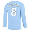 Manica lunga 23-24 9 HAALAND maglie personalizzate di qualità tailandese abbigliamento da calcio 22 MENDY 16 RODRIGO 17 DE BRUYNE 20 BERNARDO 25 FERNANDINHO 47 FODEN 7 STERLING 19 WEIR personalizzato