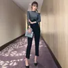 Women's Two Piece Pants Arrival High Quality Comfortable Women Sets Slim Shining T-shirt And Long Work Style Elegant Pieces