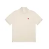 Brand Men's Polos Embroidered A Red Heart Summer Loose Short Sleeve T-shirt for Men and Women