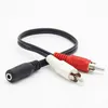 3,5 mm AUX-Buchse auf 2 Cinch-Stecker, Stereo-Audio, kurzes Kabel für Lautsprecher, Headset, DVD-Player, TV-Set-Top-Box usw., 20 cm