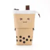 Bonito Boba Milk Tea Saco de Caneta Telescópica Porta Lápis Estojo de Artigos de Papelaria Stand Up Estojo de Lápis Estojo de Artigos de Papelaria Caixa para Estudantes FY0281 0615