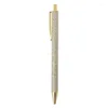 Luxury Bling Metal Ballpoint Pen 1.0mm Glitter Oil Flow Pens Office Supplies Sch Drop