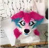 URSUT CARTOON SURES STRONY HALLOWEEN Zestaw na imprezę kostiumu fuchsia owłosionego zwierzęcia fursuit husky pies maskotka kostium fantazyjna sukienka urodzinowa przyjęcie urodzinowe urodziny