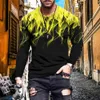 Herren T-Shirts ZOGAA Frühling Herbst Männer T-Shirt Mehrfarbige Flamme Welle Punkt Druck Täglich Lässig Langarm Mode Oansatz Top Kleidung S-4XL 230615