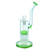 Glass Bong Hookah Tree Water Pipe med 1 gren Perc14mm -kontakt rakt igenom 332